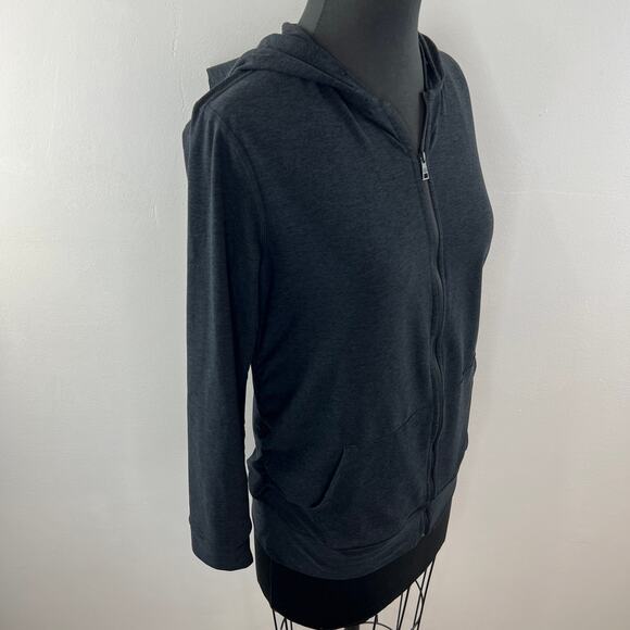 Beyond the Bump Women's Gray Full Zip Front Pocket Everyday Hoodie Jacket XS - Picture 4 of 9